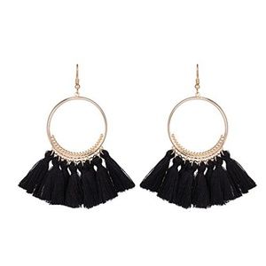 Bohemia Fan Shape Statement Hoop Dangle Earrings